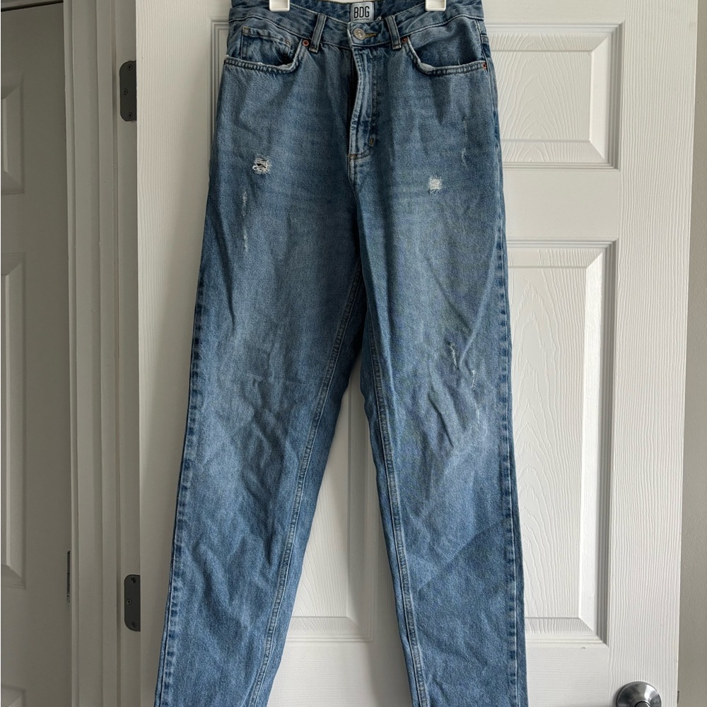 BDG Light Blue High-Rise Straight Jeans
